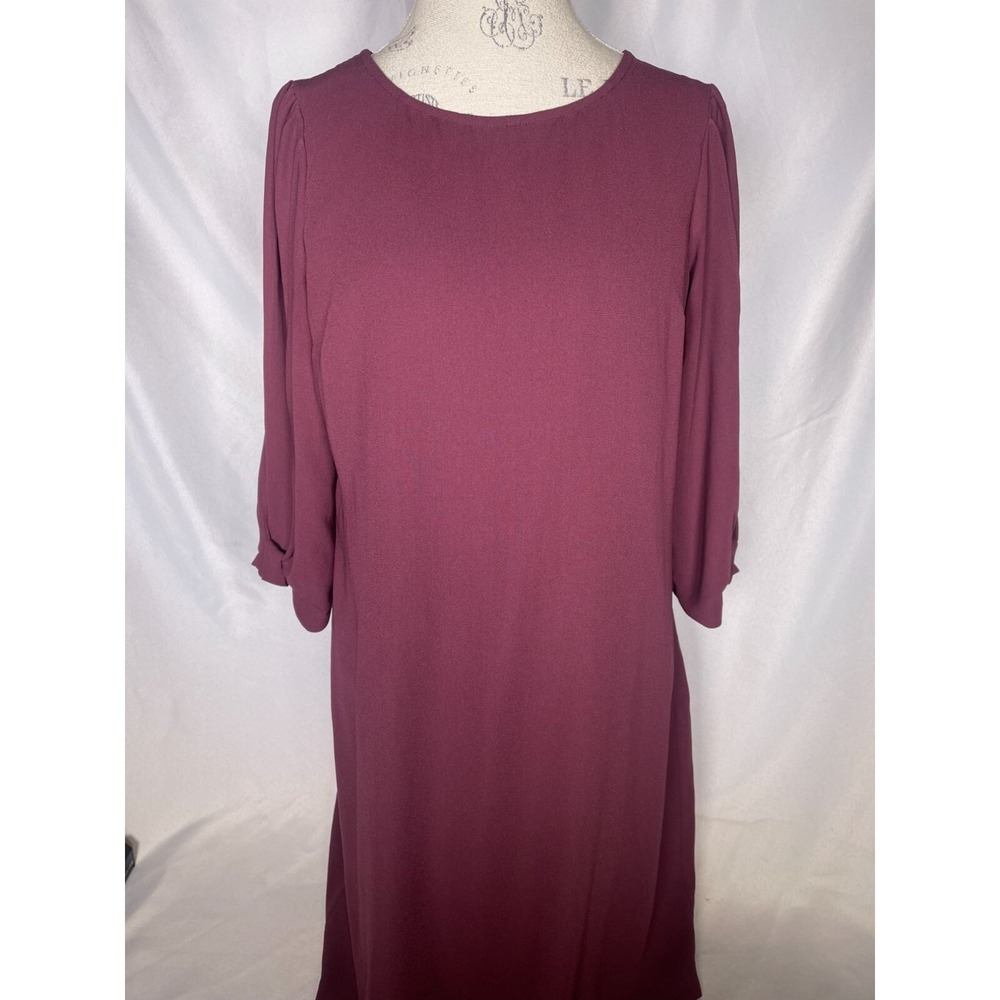 LC Lauren Conrad Burgundy 3/4 Sleeve Tunic Dress Women's MEDIUM